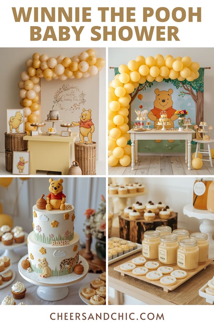 These Winnie the Pooh baby shower ideas for a girl or boy ar