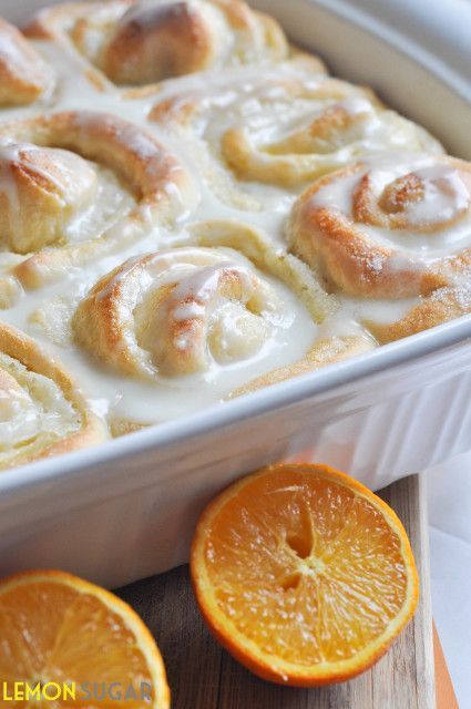 orange sweet rolls warm from the oven