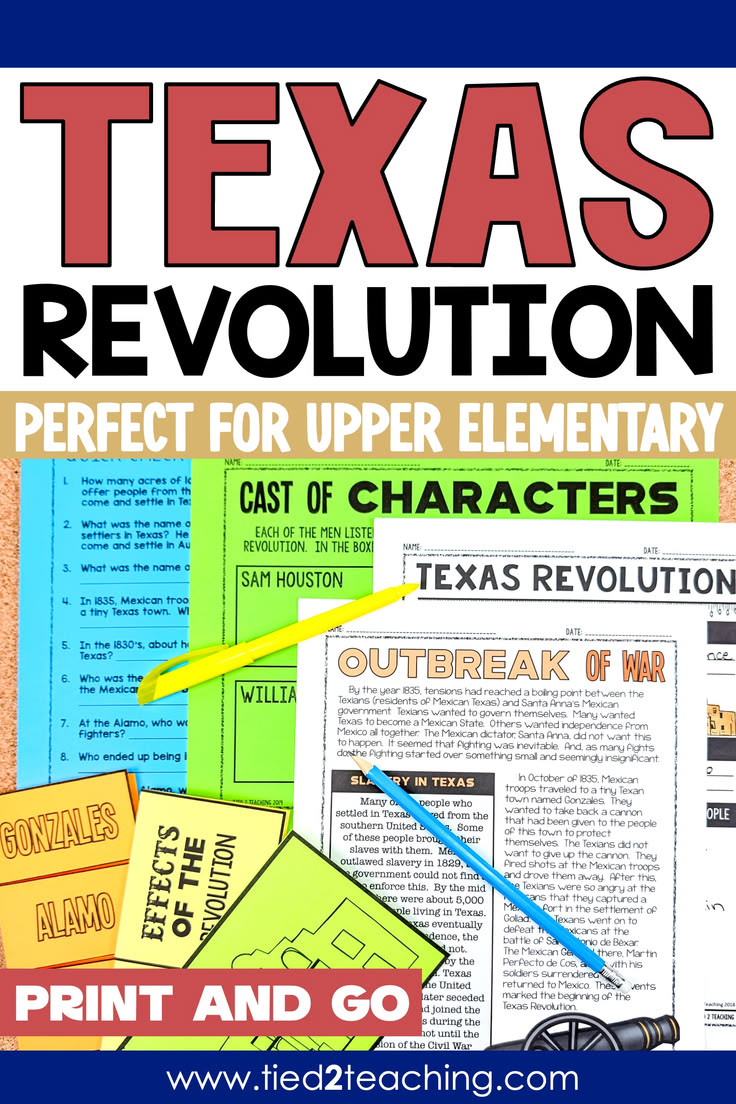 Teaching the Texas Revolution? This print-and-go Texas histo