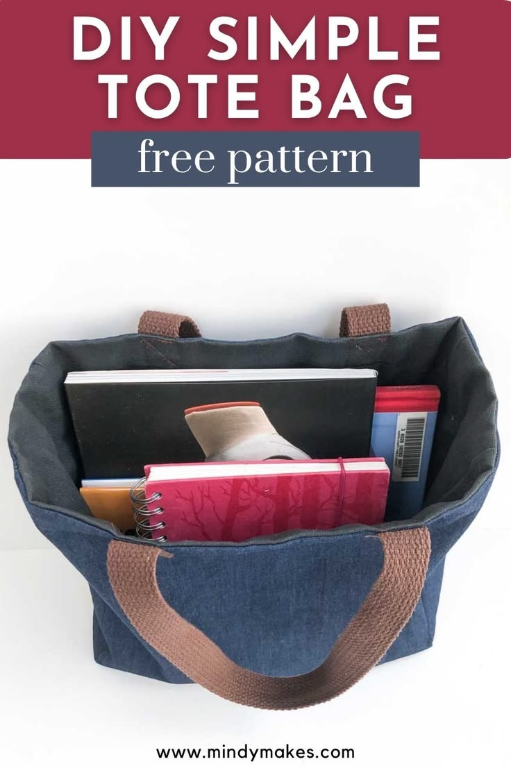 This simple tote bag is fully lined with a flat bottom and s