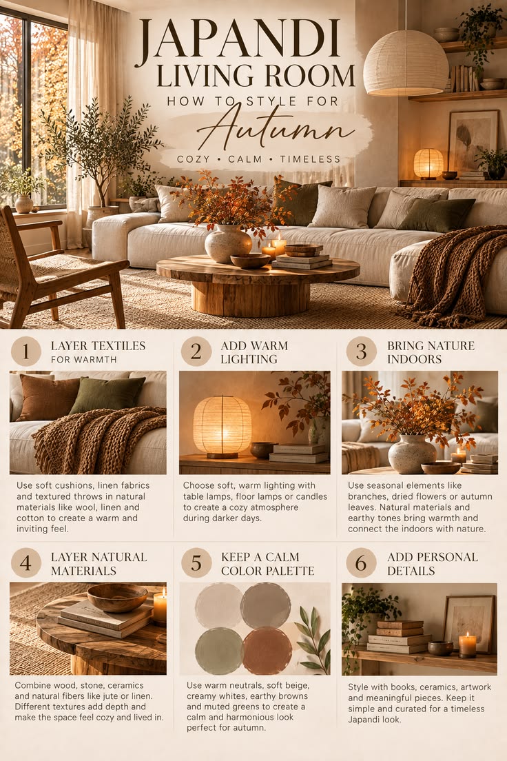 Create a cozy Japandi living room for autumn with these 6 si