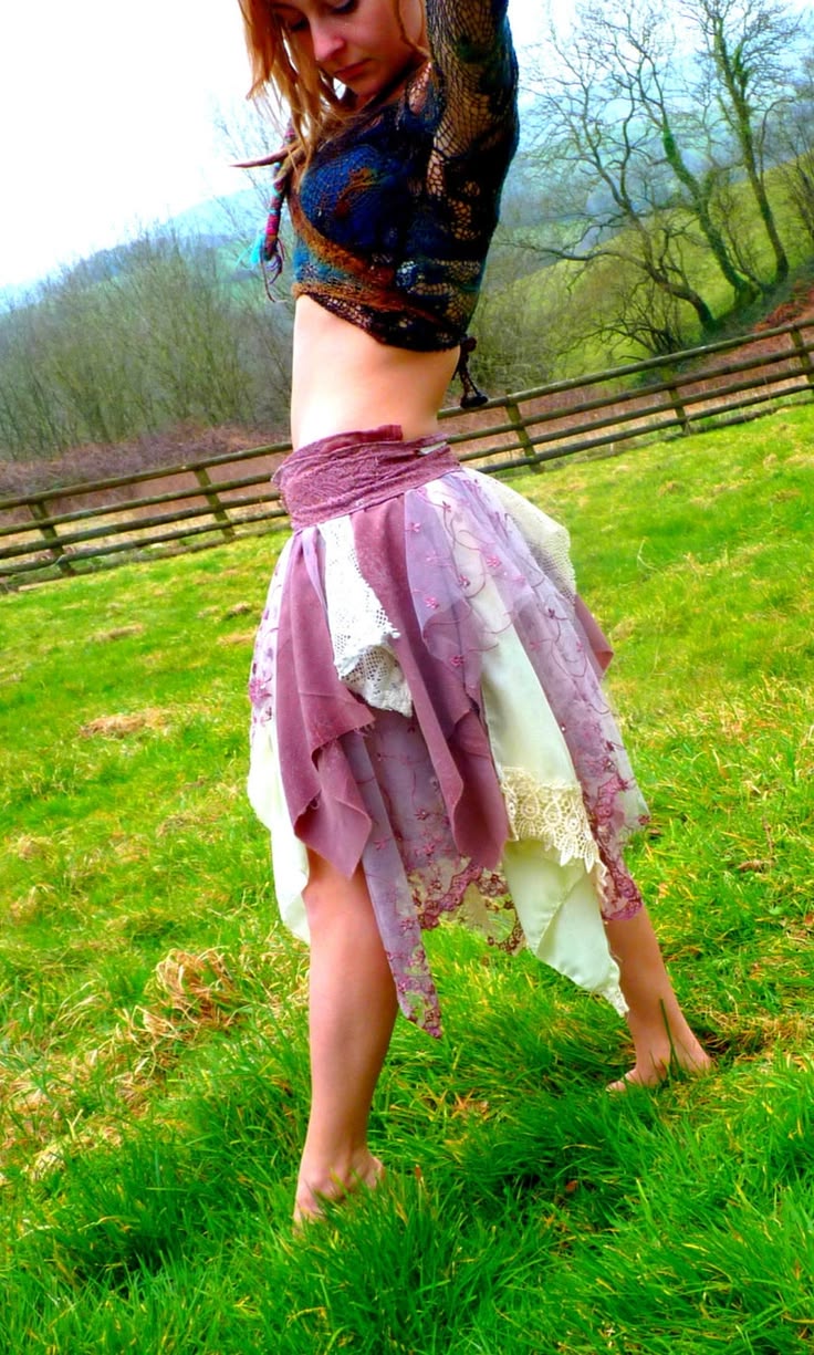 Tattered Lace Ragged Pixie Skirt. Shabby Chic Fairy Wrap Ski