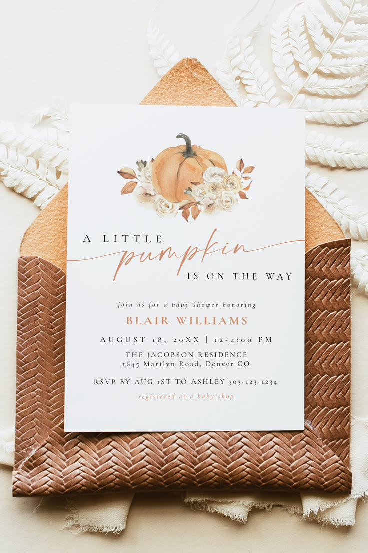 Celebrate a little pumpkin on the way with this elegant fall