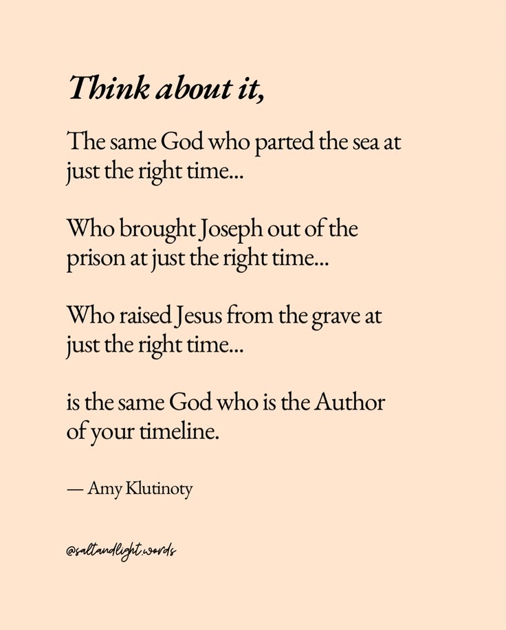 Sometimes we forget how intentional God’s timing really is. 