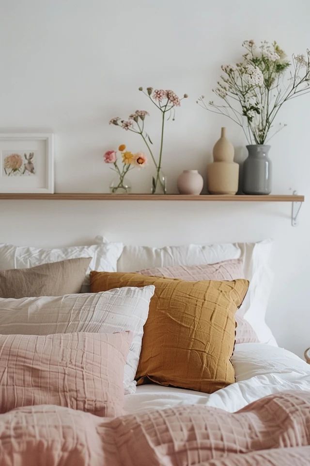 Discover stylish floating shelf above bed ideas to transform