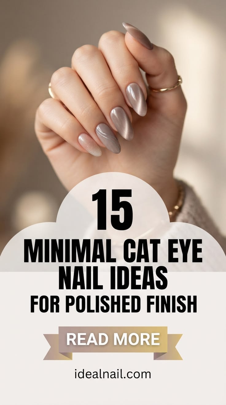 These 15 minimal cat eye nail ideas bring a sleek, polished 