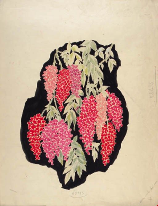 A collection of floral designs for textiles, many with colou
