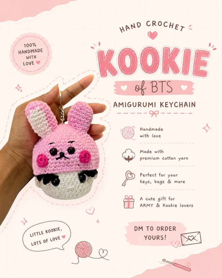 The cutest Kookie just hopped onto my crochet hook! 🐰

Handm