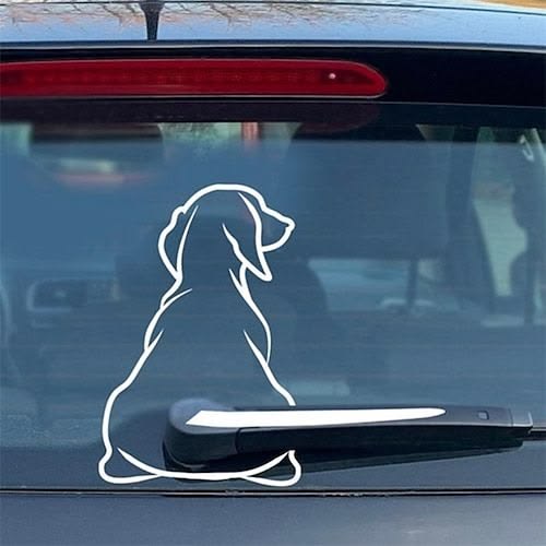 $9.99 - Cartoon niedlichen Hund hinten Glas Aufkleber Autoau