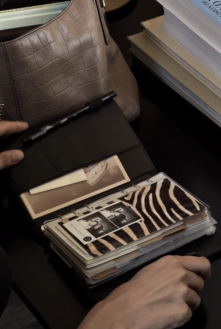 photo booth strips, collected imagery and pages that tell he