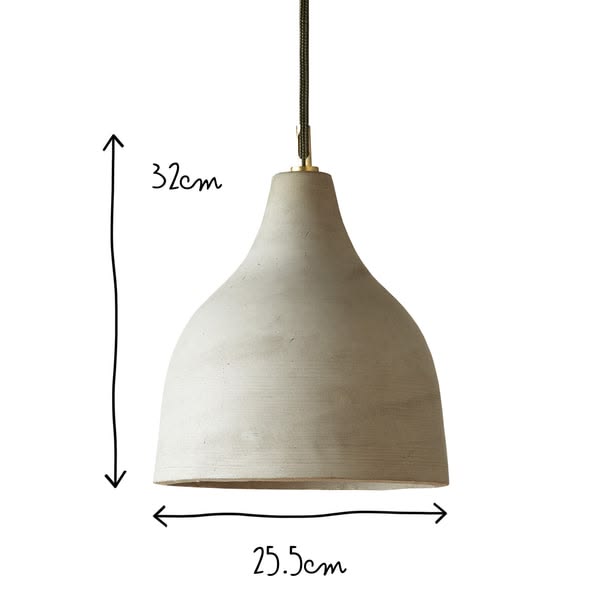 Larger Soprano Pale Grey Concrete Pendant Light
