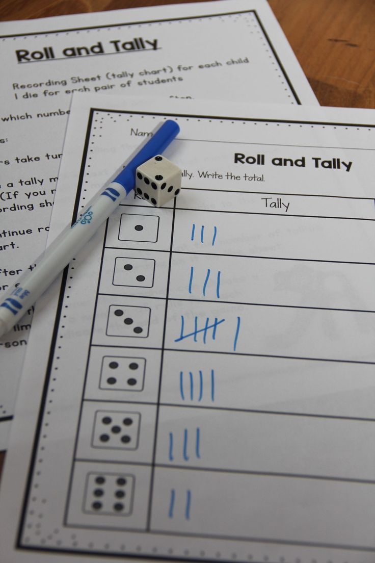 Tally marks activities and game for guided math in kindergar