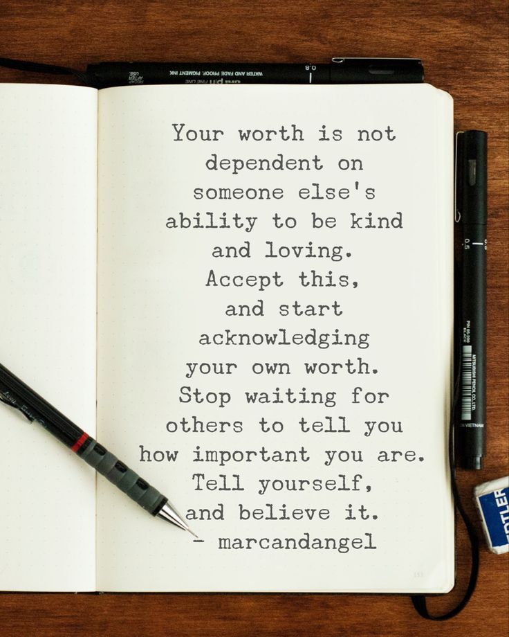 A daily self-worth quote from Marc and Angel’s blog.
