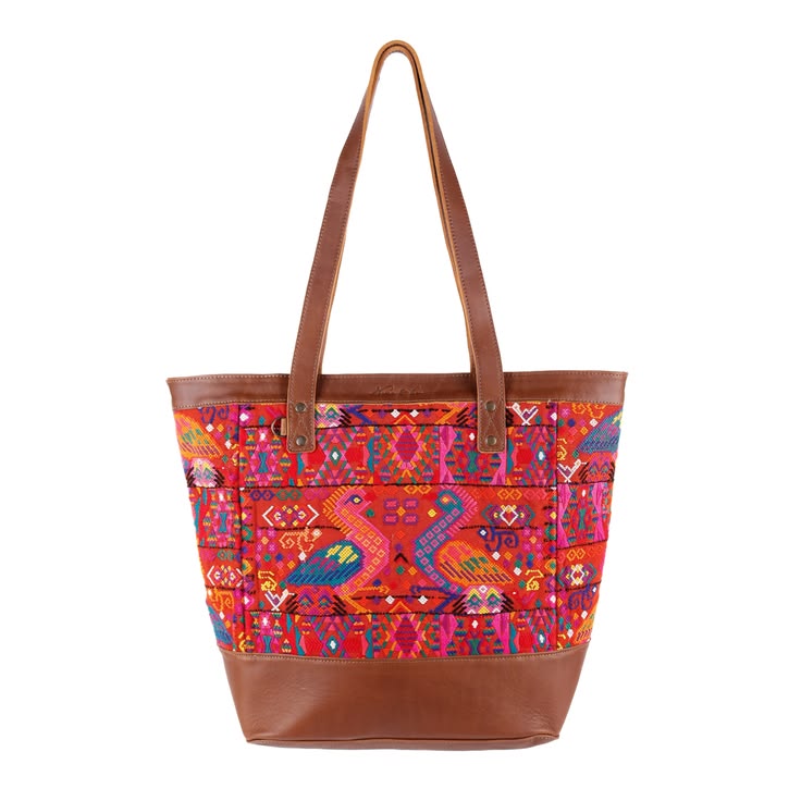 CADIZ TOTE - OOAK HUIPIL - CAFE - NO. 14041