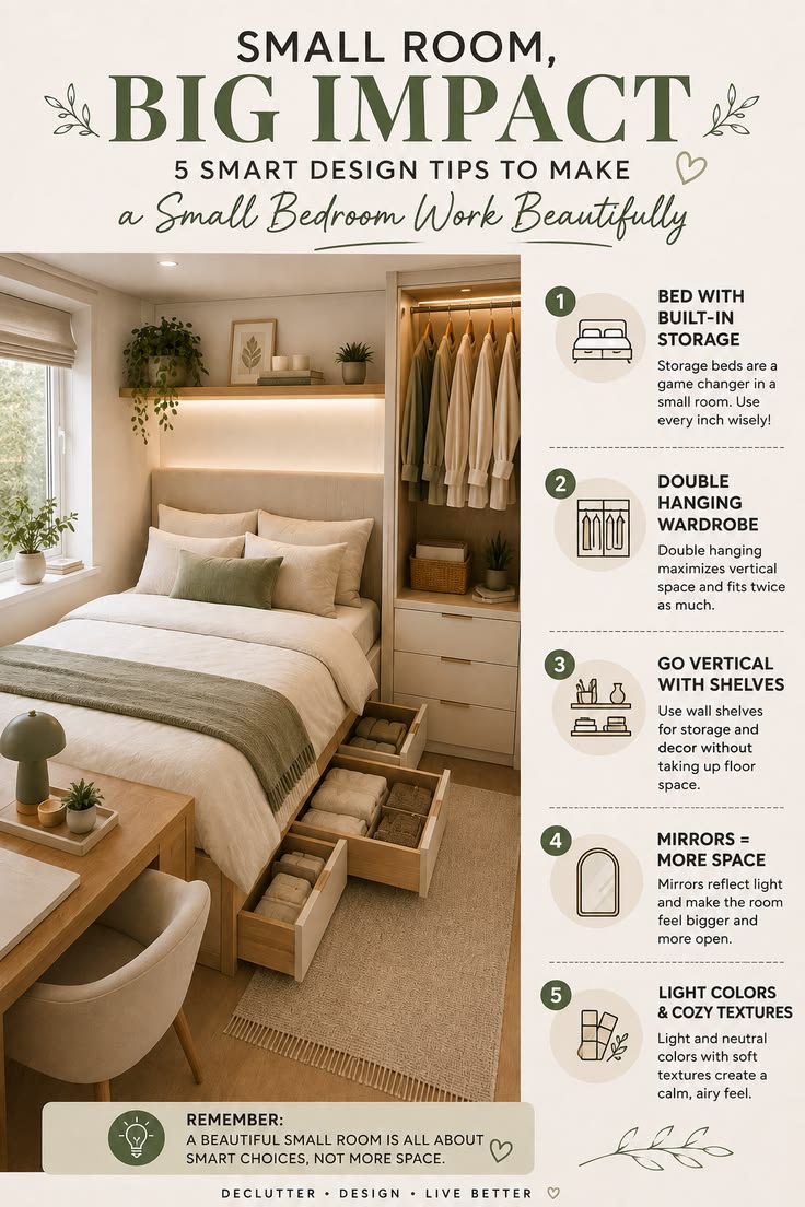 Small room? Make every inch work smarter. 
From hidden bed s