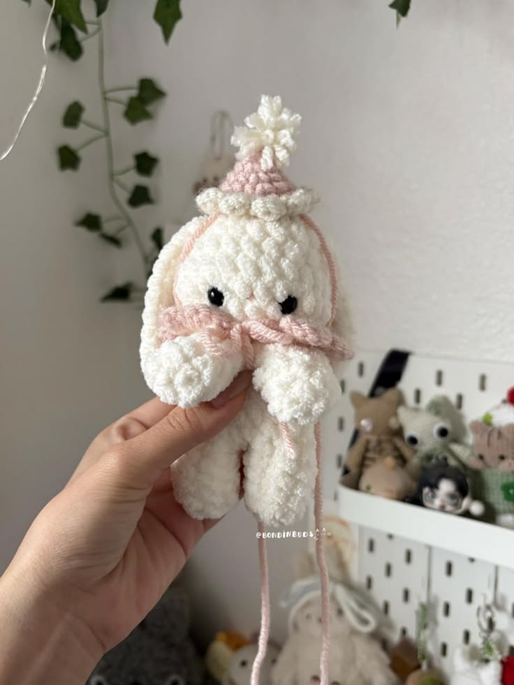 Crochet Party Birthday Floppy Baby Bunny Amigurumi Pattern P