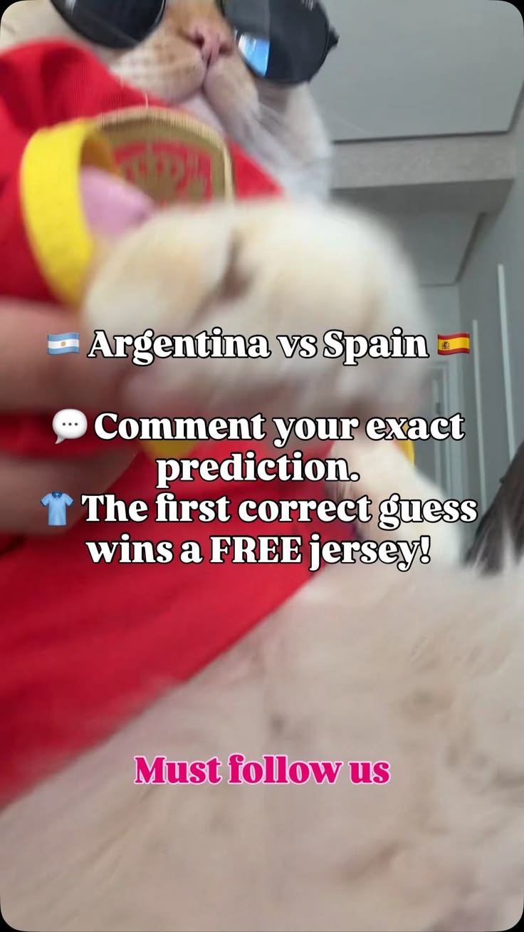 ⚽ FREE JERSEY! 👕

Guess the Argentina 🇦🇷 vs Spain 🇪🇸 final s