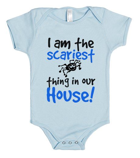 Halloween Baby One Piece  for Boys in Blue - I am the scarie