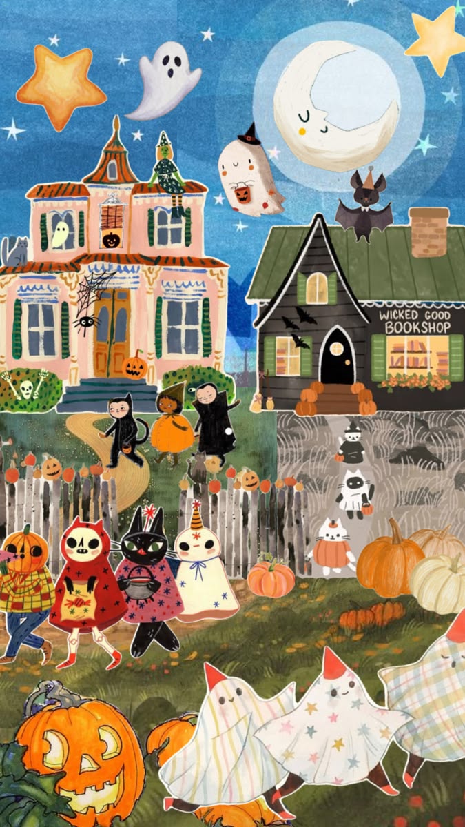 whimsical halloween art background halloween iphone wallpape