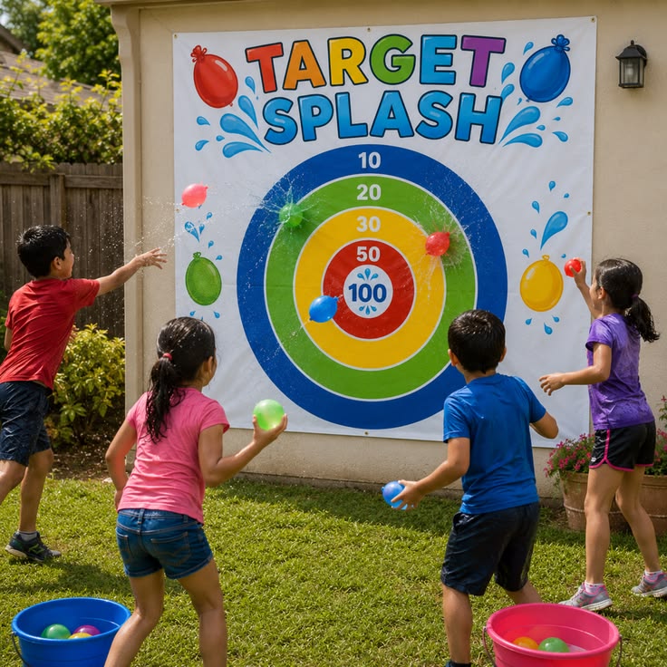 Enjoy exciting printable water balloon games for kids, famil