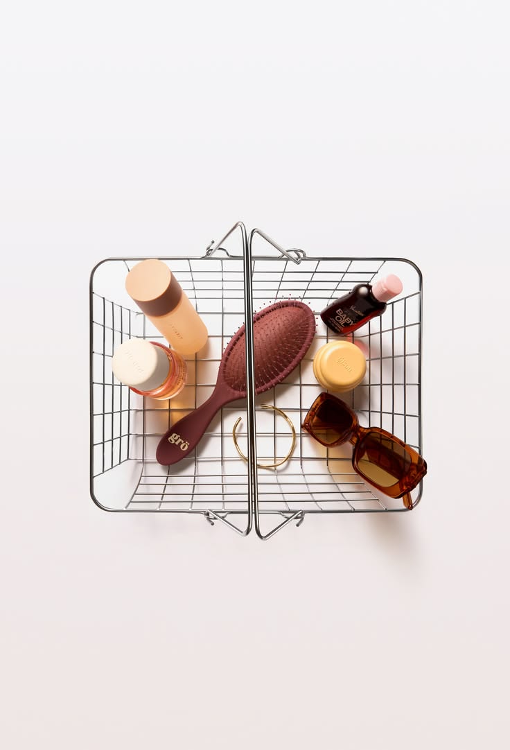 A chocolate brush in the wire basket that may end up being y