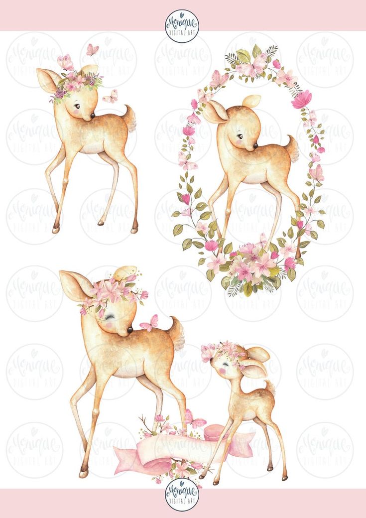 Deer clipart watercolor mother baby deer clipart cute deers 