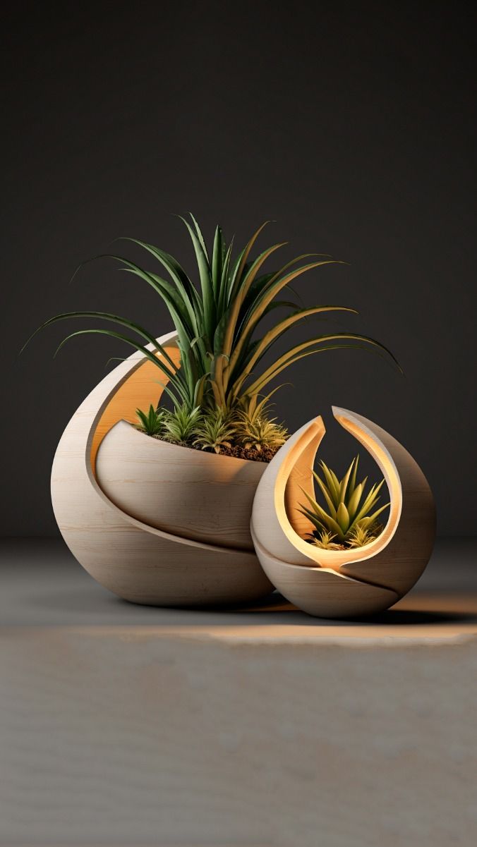 Combination of table light and pot design concept by Angelic
