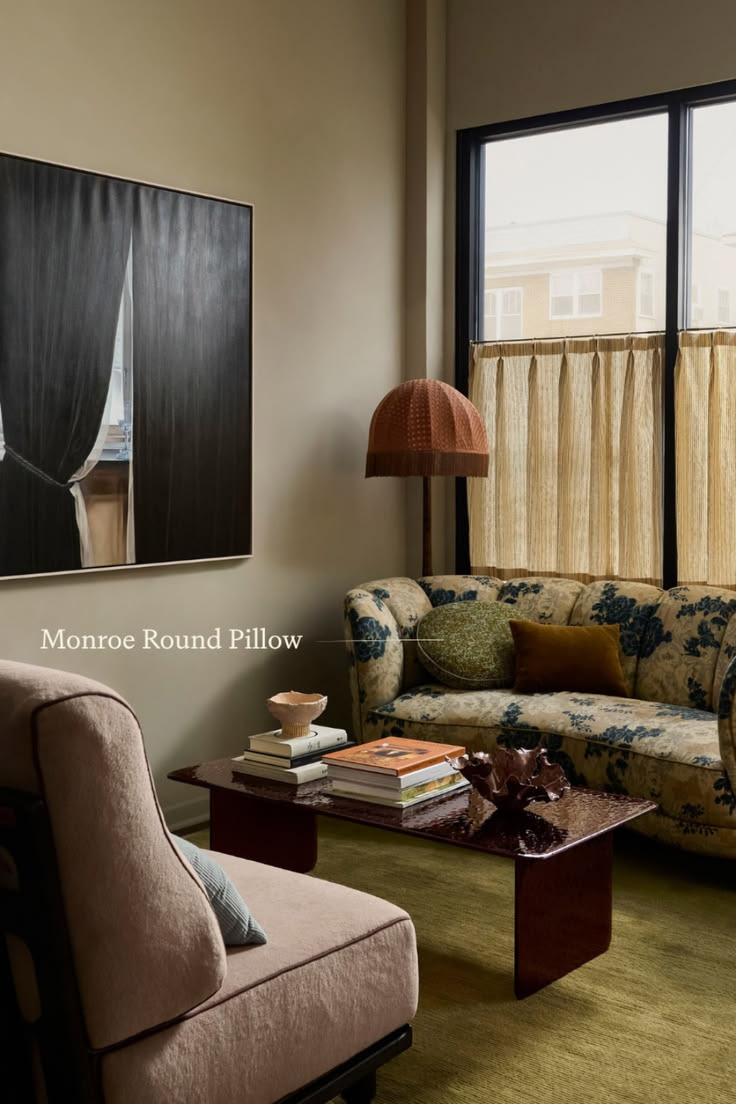 The Monroe Round Pillow: an 18 inch disc-shaped pillow that 