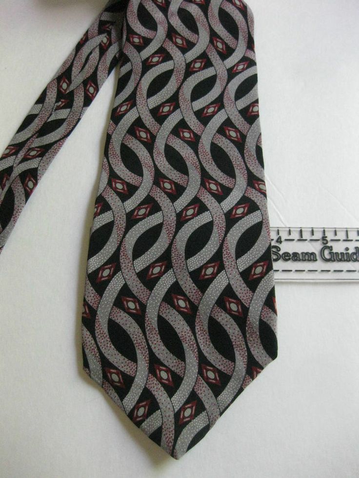 Dress shirt Tie Mens adult Silk USA Neck Tie Black Red Wine 