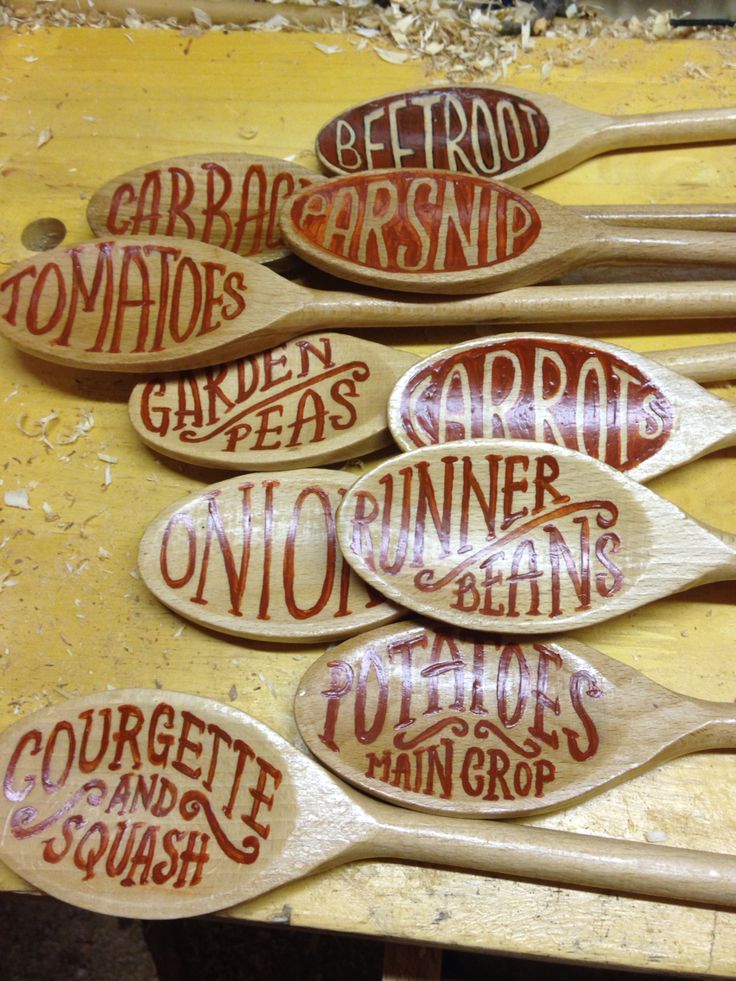 Wooden spoon plant markers!   Buy your garden border at yard
