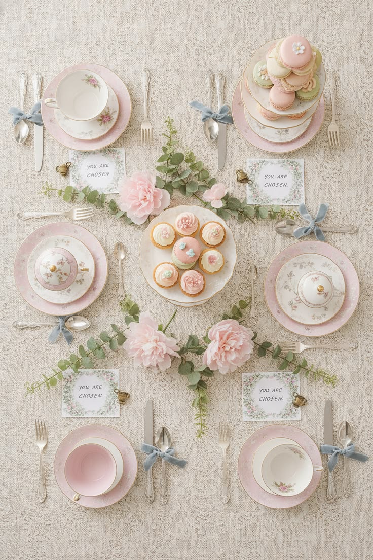 Reveal keepsake tea and garden charm cards at a charming pas