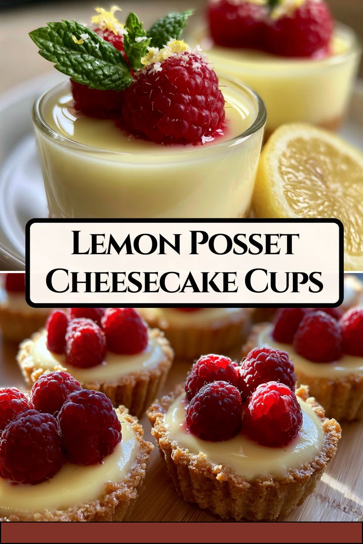 Lemon Posset Cheesecake Cups combine silky lemon posset with