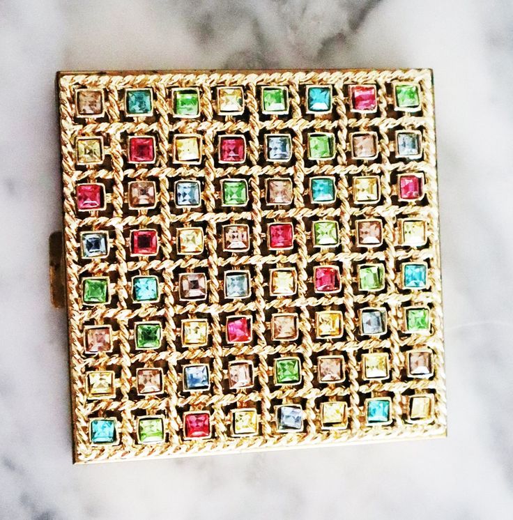 75.00 USD Volupte' Rhinestone Compact with Pastel Rhinestone