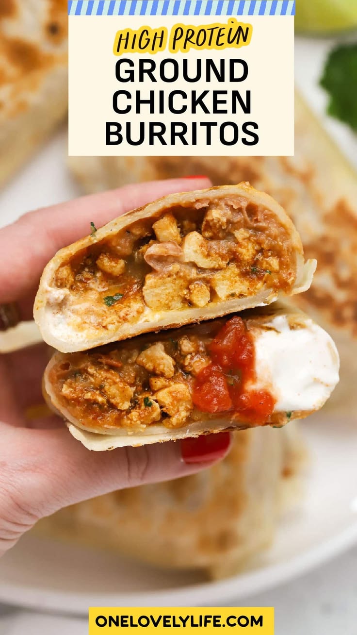 Our gluten-free ground chicken burritos are a high protein, 