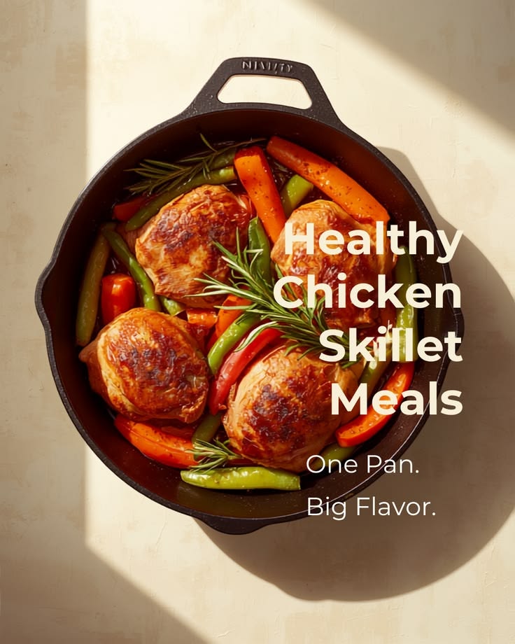 #HealthyChicken #SkilletMeals #ChickenRecipes #HealthyEating
