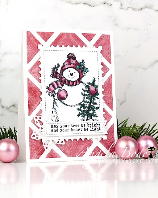 I would rather be stamping: Snowman in Pink - Handmade Chris