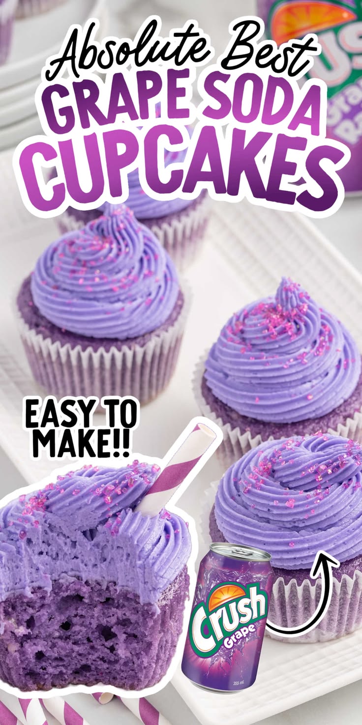 Grape soda cupcakes are full of fun, with fruity flavor and 