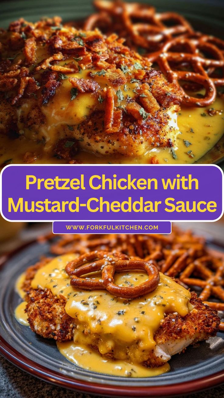 Savor the crispy, flavorful Pretzel Chicken paired with a ve