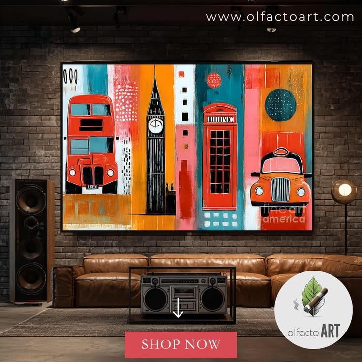 London in Bold Color - Red Bus Big Ben and Telephone Booth i
