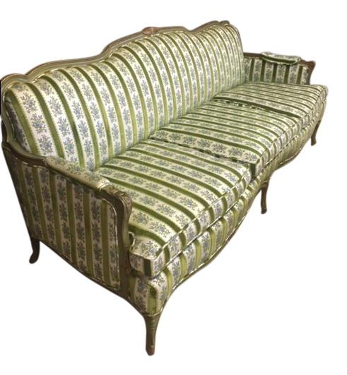 Mid-Century Modern Custom Made Italian Lime Green Sofa on Ch