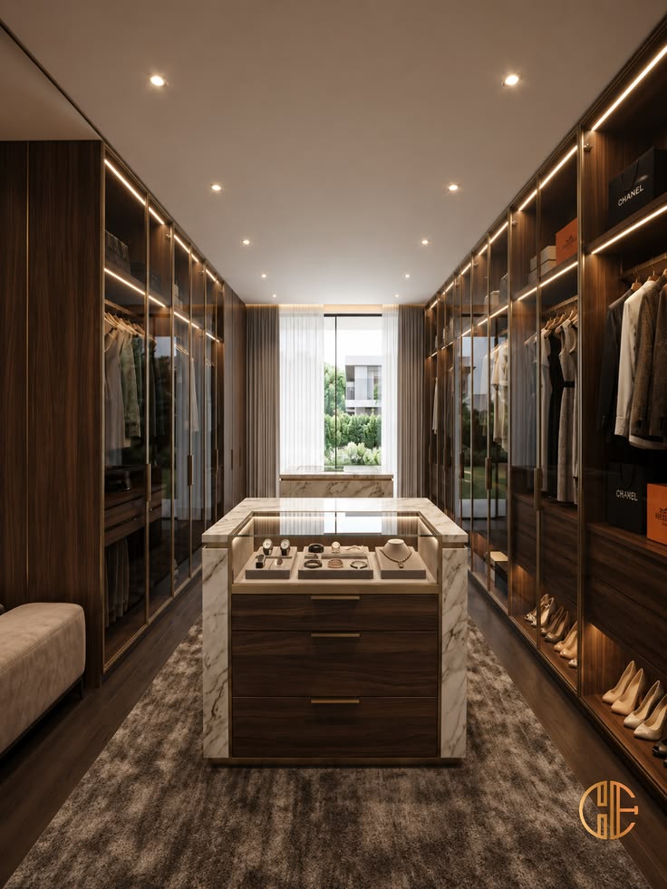 Experience the elegance of a bespoke walk-in wardrobe design