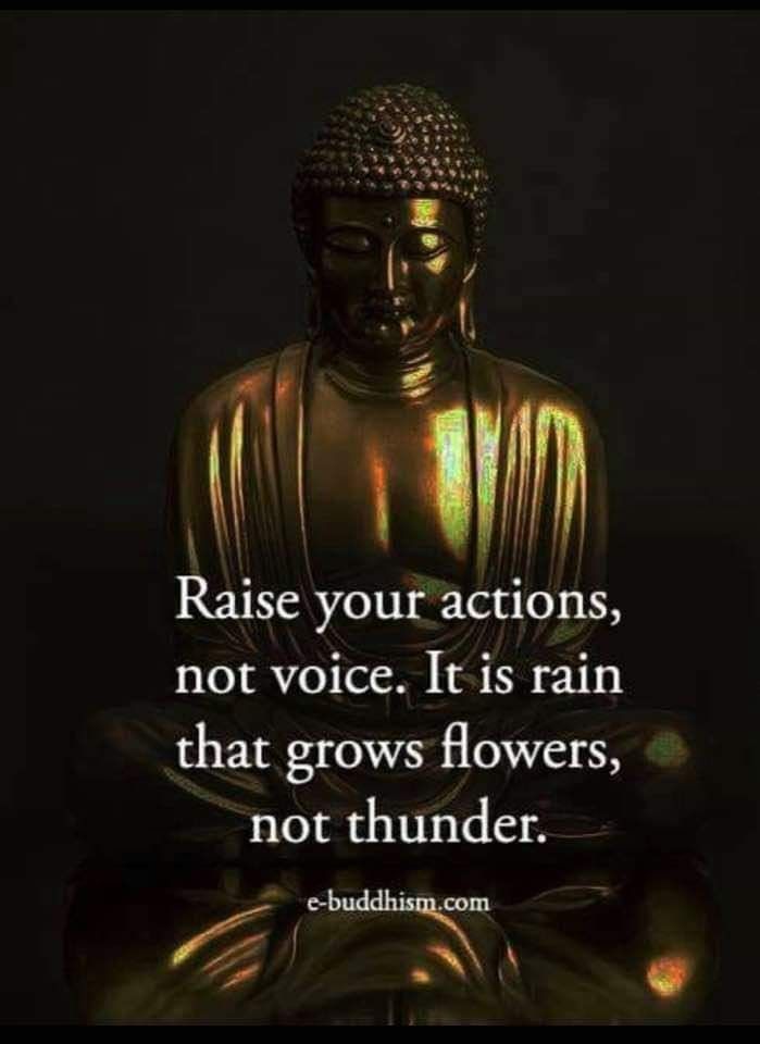 Raise your actions, no voice. It is rain that grows flowers,