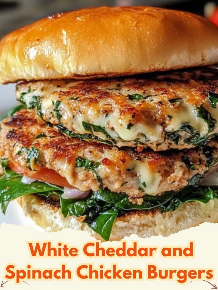 White Cheddar and Spinach Chicken Burgers Homemade Cheddar S