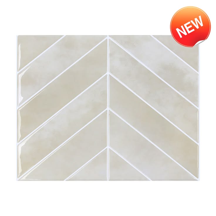 Beige Herringbone Peel and Stick Backsplash Tile