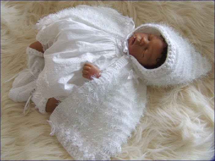 Knitting Pattern for Baby Girls Christening Cape. Digital Do