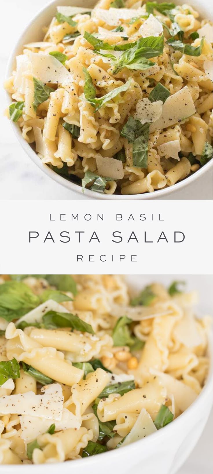 An easy Lemon Basil Pasta Salad recipe that’s light and refr