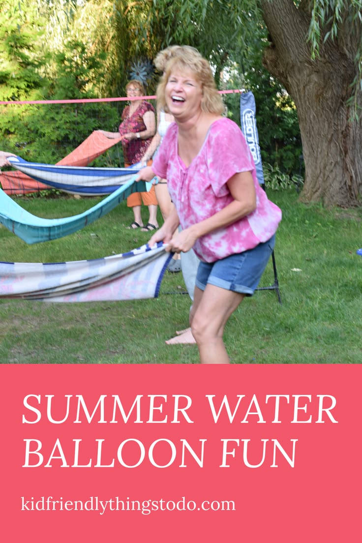 Teamwork. Laughter. Competition. Water balloon volleyball is