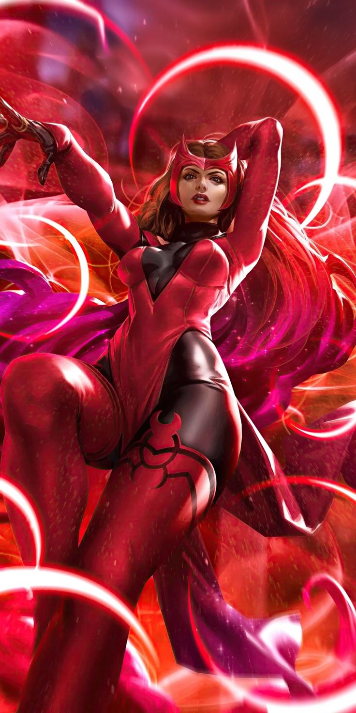 Download wallpaper 1080x2160 scarlet witch, wizard of centur