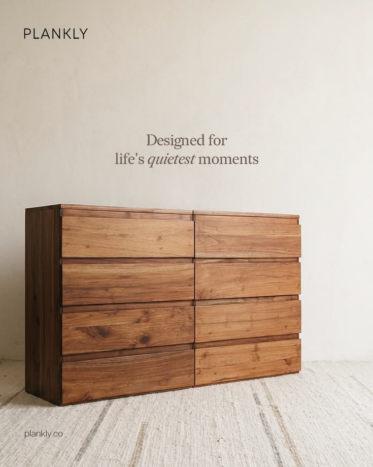 The Plankly Arc Dresser holds your everyday in solid teak, w