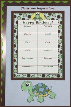 The Turtle Time Birthday Chart is perfect for keeping track 